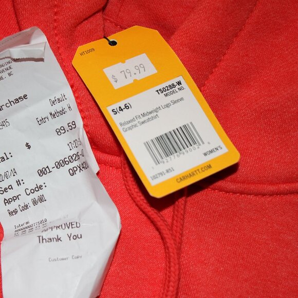 NEW TAGS ON  Carhartt Women's Logo Sleeve Sweatshirt - Picture 2 of 3